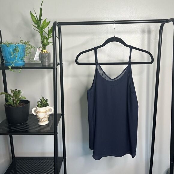 1. State Eimy V Neck Top in Navy - Picture 1 of 5